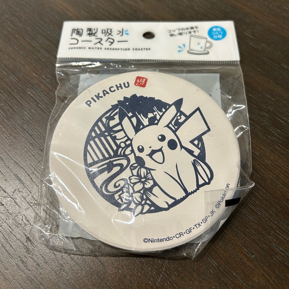 Pokemon Pikachu Kiri-e Art Ceramic Coaster
